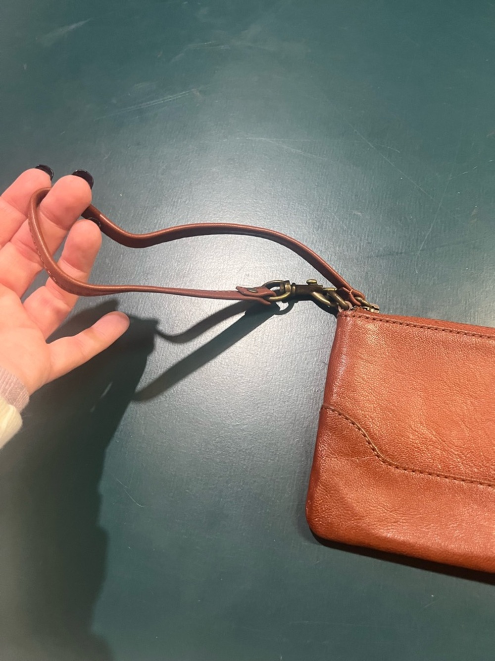 Frye Cognac Melissa Leather Wristlet - Picture 4 of 9